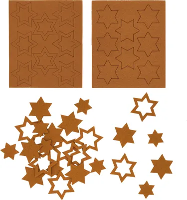 Produktbild von Oblique Unique 24 Filz Sterne Weihnachtsdeko Tischdeko für Weihnachten 3 Motive - braun