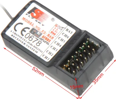 Obrázok produktu pre Originálny prijímač FlySky FS-R6B 2,4 GHz 6 kanálov pre vysielače FlySky TH9X, FS-CT6B a FS-T6