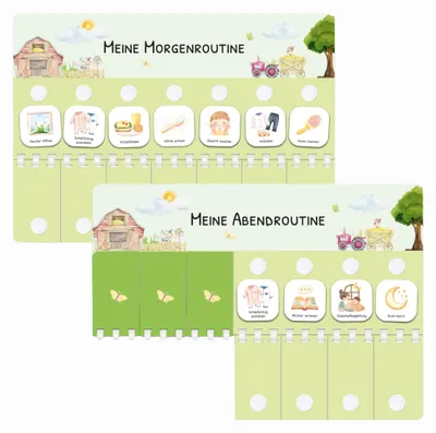Routineplaner für Kinder mit 105 Symbolkarten, Morgen- und Abendroutine
