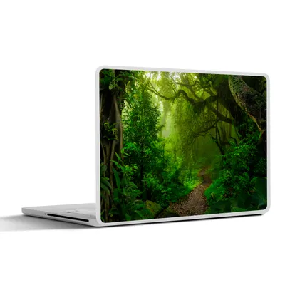 Produktbild von MuchoWow® Laptop Aufkleber Sticker Cover Landschaft - Dschungel - Tropisch - Sonne - Grün 30x22 cm - Laptop-Sticker