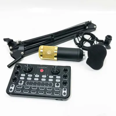 Immagine prodotto di RUBEHOOW Mixer Kit Scheda audio live, interfaccia per controller DJ, con microfono BM800 per voce live, registrazione, PC, karaoke e giochi