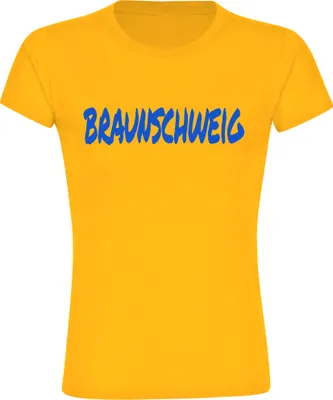 Produktbild von multifanshop Damen T-Shirt - Braunschweig - Textmarker, gelb, Größe XL