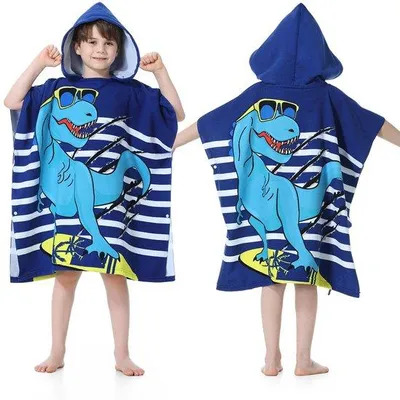 Immagine prodotto di Ibenzoa®: Poncho-asciugamano in microfibra per bambini, morbido e assorbente, ad asciugatura rapida, 75x75 cm, con cappuccio, design colorato, ideale per spiaggia e piscina, adatto a bambini dai 6 ai 14 anni,  per l'assenza di sostanze nocive