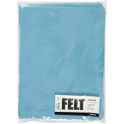 Image de Feutre de bricolage bleu clair A4, 10 feuilles