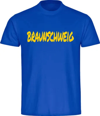 Produktbild von multifanshop Herren T-Shirt - Braunschweig - Textmarker, blau, Größe L