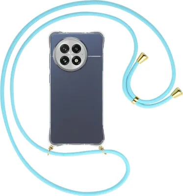 Produktbild von Handykette Backcover-Schutzhülle mit Band (Metall goldfarben) für OnePlus ACE5 5G - himmelblau
