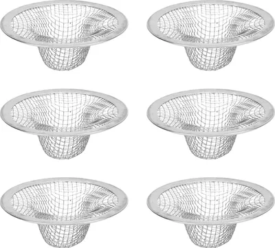 Produktbild von 6pcs Badewanne Abfluss Haarfänger Edelstahlkorb Filter Trap Maschenspüle Sieb für Küchenbad