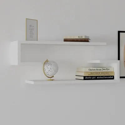 Immagine prodotto di Vallarsa - Mensola, 60x20x15h cm Bianco, 2 Ripiani