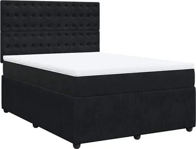 Productafbeelding van vidaXL Boxspringbed met matras, zwart, 160x200 cm, fluweel