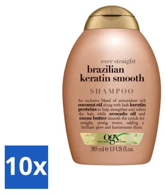 Produktbild von 10 x OGX Brazilian Keratin Therapy Shampoo - stärkend & glättend - 385 ml - Vorteilspackung - 10 Stücke