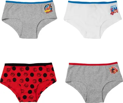 Produktbild von Miraculous Panty für Mädchen Kinder Slip Unterhose Unterwäsche Mehrfarbig Bunt (4er Pack) 134-140