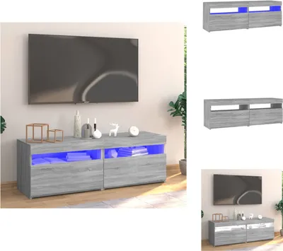 Produktbild von vidaXL TV-Schrank mit LED-Leuchten Grau Sonoma 120x35x40 cm -  TV-Möbel