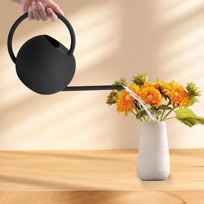 Immagine prodotto di Annaffiatoio da interno da 400 ml, nero, in acciaio inossidabile, lungo, per piante da appartamento