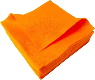 Image de Feutre doux, feuilles de feutre colorées pour travaux manuels, orange, 15 cm