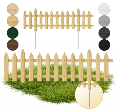 Produktbild von Floranica 1 STK 100 x 20 cm Natur mit Metallpfosten Gartenzaun Vorgartenzaun Steckzaun Zierzaun Lattenzaun