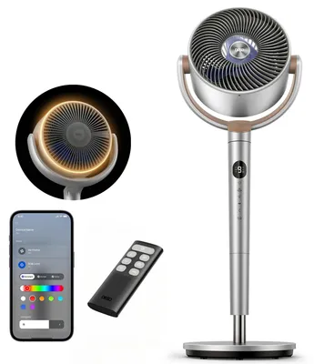 Image de Ventilateur sur pied intelligent DREO avec éclairage RGB, ventilateur oscillant à 120° + 120°