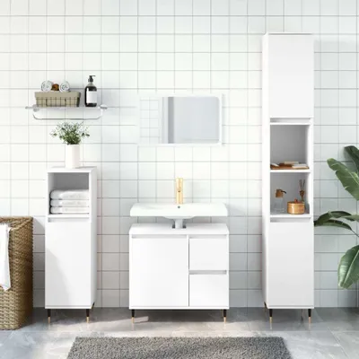 Produktbild von The Living Store Badschrank Weiß 65x33x60 cm Holzwerkstoff