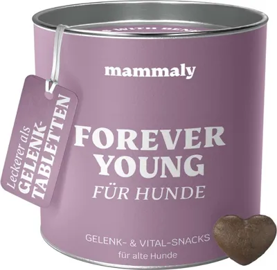 Produktbild von mammaly Forever Young Grünlippmuschel Hunde Snacks für Senior Hund - Probiotika, Präbiotika Leckerli mit Heilmoor, ca. 90 Snacks