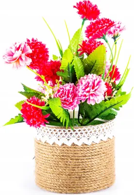 Produktbild von Künstliche Blumen im Topf Deko Pflanze Realistisch Tischdeko Büro Verschiedene Farben