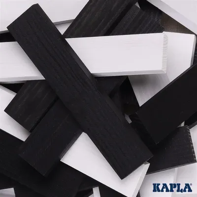 Produktbild von KAPLA® Holzbausteine Gemischt Schwarz und Weiß 42 Steine