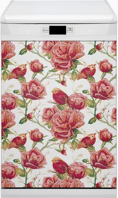 Produktbild von Küche Magnet für Spülmaschine  Abwaschbar 45x80 cm Geschirrspüle  - Rote Vögel