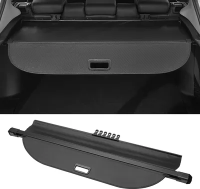 Image de Cache-Bagages Rétractable Pour Coffre De Voiture pour Toyota Rav4 2013-2018 Étagère De Coffre Arrière Étagère De Bagages Écran De Sécurité Pare-Soleil, Fibre De Carbone Noire