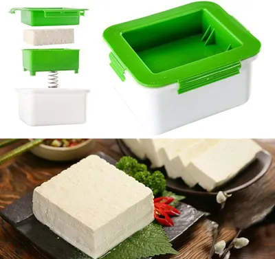 Produktbild von Tofu Press Drainer Selbstgemachte Press Drain Box entfernt Wasser aus dem Tofu ohne Beschädigungen und Schmutz Dreischichtiger Presser Eingebaute Drainage