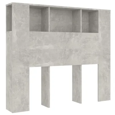 Image de vidaXL Tête de lit avec étagères gris béton 120x18,5x102,5 cm