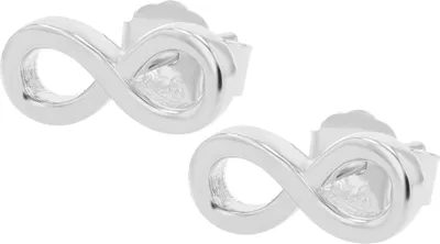 Produktbild von 925er Sterlingsilber Infinity-Ohrstecker "Belén", rhodiniert oder vergoldet