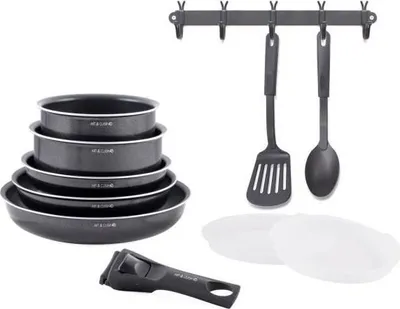 Obrázok produktu pre Sada riadu, vhodná na indukčné varné dosky, Art & Cuisine AC1083, hliník, 10-dielna, čierna