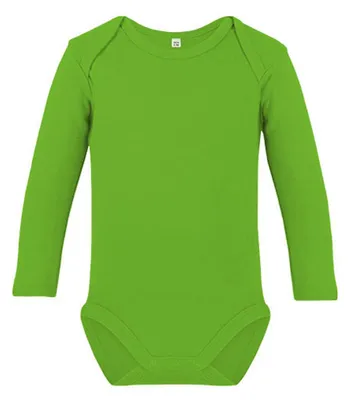 Produktbild von Link Kids Wear - "Bailey 02" Bodysuit für Baby, Baumwolle aus biologischem Anbau, Langärmlig LT5435 (80) (Apfelgrün)