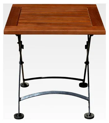 Produktbild von Gartentisch aus Eukalyptus mit Metallgestell - 45 cm - Klapptisch aus Holz