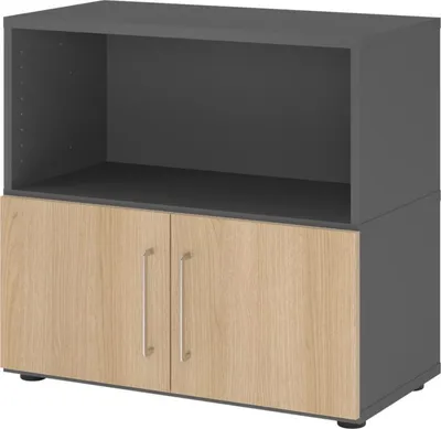 Produktbild von Hammerbacher Regal FlexWall Türen 2OH graphit/eiche