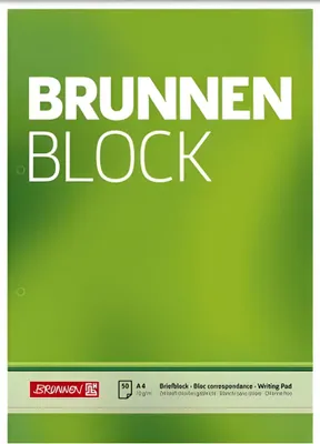 Produktbild von BRUNNEN Briefblock A4 unliniert/blanko gelocht 1052756