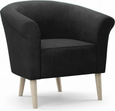 Produktbild von Bettso Bequemer Sessel Polstersessel Relaxsessel mit Holzbeinen für Wohnzimmer Skandinavischen Stil PERO Schwarz