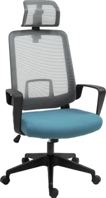 Obrázek produktu pro Kancelářská židle - Ergonomická otočná židle - Bederní opěrka - Područky - Nastavitelná opěrka hlavy - 63,5 × 63 × 116,5-125,5 cm