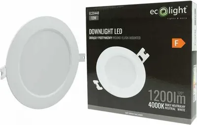 Image de Luminaire encastré rond blanc 17 cm encastré LED 12W downlight Ecolight EC20448