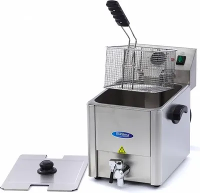 Immagine prodotto di Maxima - Friggitrice Gastro - 8 l - 1 cestello - con rubinetto di scarico