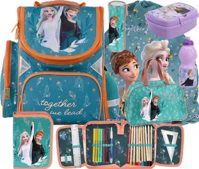 Obrázok produktu pre 7-dielna školská taška Frozen – batoh a školská taška pre dievčatá – Disney Frozen