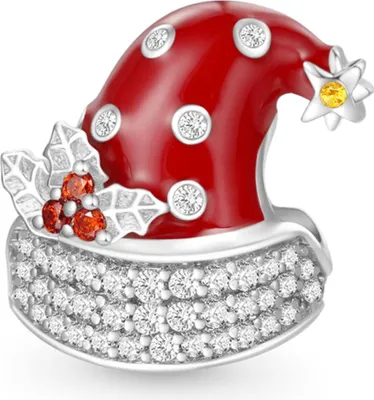 Produktbild von Gnoce Charm Weihnachtsmütze Silber HLC007