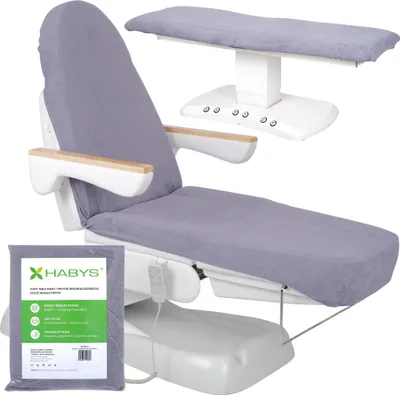 Obrázek produktu pro Habys froté potah na kosmetické lehátko, masážní stůl, masážní lehátko | s gumou a šňůrkami | napínací prostěradlo Wellness SPA | šedá