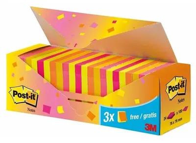 Obrázek produktu pro Bloček Post-it, 76 x 76 mm, mix neonových barev