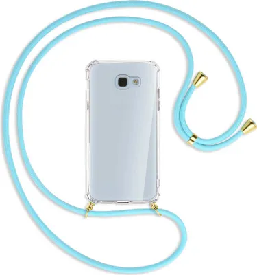 Produktbild von Handykette Backcover-Schutzhülle mit Band (Metall goldfarben) für Samsung Galaxy A5 2017 - himmelblau