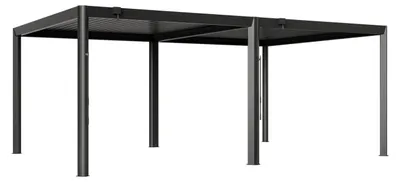 Produktbild von PRIMEYARD Pergola 4x6 m - Pfosten und Lamellendach aus Aluminium - anthrazitfarbene Terrassenüberdachung