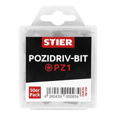 Produktbild von STIER Pozidriv-Bit-Großpackung PZ1 50 Stk