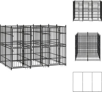Produktbild von vidaXL Outdoor-Hundezwinger Stahl 5,53 m² -  Hundezwinger & -ausläufe