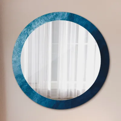 Produktbild von Wohnzimmer Spiegel - Badezimmerspiegel Wandspiegel zum Schlafzimmer – Schminkspiegel - Abstrakt Kunst - Runder: Ø80cm