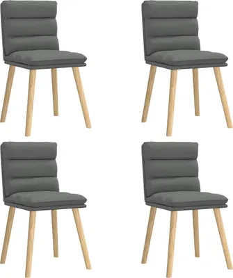 Produktbild von vidaXL Esszimmerstühle 4 Stk. Dunkelgrau Stoff