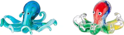 Immagine prodotto di Gilde Figur (klein), Tintenfisch, "Jimmy", Glas, blau, mehrfarbig, VE 6, 2fach sortiert, H. 4.5 cm, D. 6 cm 51917 4063387519172 2 Stück