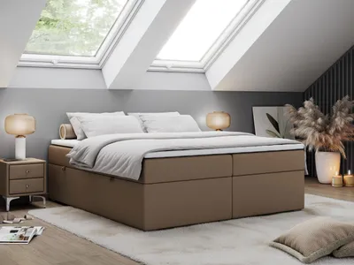 Obrázek produktu pro Boxspring bez čela BESS s úložným prostorem - 180x200 cm - Multipocket H3 | Hnědá  - Topper T25